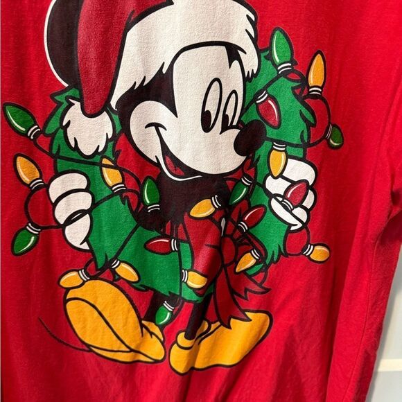 DISNEY BRAND WOMENS MICKEY MOUSE CHRISTMAS SHIRT - Picture 2 of 5
